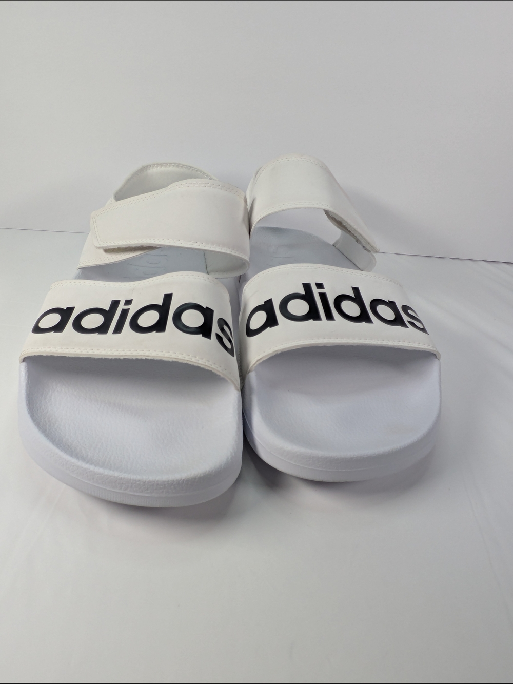 Adidas White Logo Comfort Slide Sandals - Picture 6 of 11